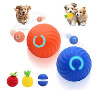 Interactive Dog Ball Toys - 2Pcs Smart Electric Dog Toys to Keep Them Busy with 3 Cover, Automatic Rolling and Jumping Pet Balls Ball for Dogs - Cats, Pet Interactive Toy Balls (Blue+Organize)