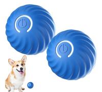 Interactive Dog Ball Toys, USB Smart Self Moving Dog Ball with 2 Modes, Durable and Wear-Resistant Rolling Ball for Pets Chasing and Training, Ball Dog Toy for Puppy/Small/Medium Dogs (2PCS Blue)