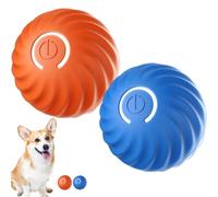 Interactive Dog Ball Toys, USB Smart Self Moving Dog Ball with 2 Modes, Durable and Wear-Resistant Rolling Ball for Pets Chasing and Training, Ball Dog Toy for Puppy/Small/Medium Dogs (Blue+Orange)