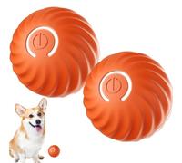 Interactive Dog Ball Toys, USB Smart Self Moving Dog Ball with 2 Modes, Durable and Wear-Resistant Rolling Ball for Pets Chasing and Training, Ball Dog Toy for Puppy/Small/Medium Dogs (2PCS Orange)