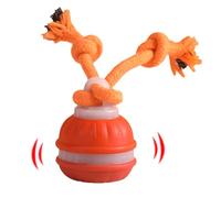 Interactive Dog Ball with Replacement Shell Engaging Automatic Interactive Dog Toys with Tail LED, Touch Wake Up for Bored Small Dogs, Keeps Pets Busy Indoor, Ideal for Puppies & Adult Dogs-Orange