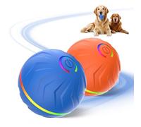 Interactive Dog Balls, Glow in The Dark Light Up Flashing Ball Toy, Rechargeable Smart Self-Moving Balls, Tennis Balls for Dogs, Indestructible Dog Toys for Indoor Cats, Dogs, Pets (Orange+Blue)