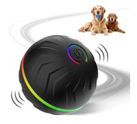 Interactive Dog Balls, Glow in The Dark Light Up Flashing Ball Toy, Rechargeable Smart Self-Moving Balls, Tennis Balls for Dogs, Indestructible Dog Toys for Indoor Cats, Dogs, Pets (Black)