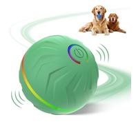 Interactive Dog Balls, Glow in The Dark Light Up Flashing Ball Toy, Rechargeable Smart Self-Moving Balls, Tennis Balls for Dogs, Indestructible Dog Toys for Indoor Cats, Dogs, Pets (Green)