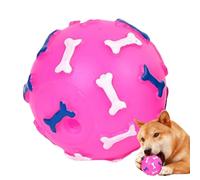 Interactive Dog Balls - Sturdy Squeaky Toys, Bone Print with Puppy Chew Design, Bite Toy with Sound Feature, Pet Parents Necessity, Engaging Balls for Outdoor Trainers