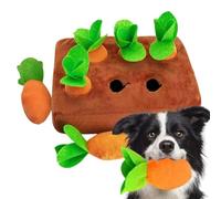 Interactive Dog Carrot Plush Toy - Interactive Sniffing Mat & Puzzle Feeder | Non-Slip nose work Game for Dogs with Hidden Treat Pockets, Cute Harvest-Themed Chew Toy for Small & Medium Breeds