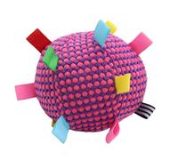 Interactive Dog Chew Toy Ball, Vibrant Plush Design with Bell for Outdoor Play, 6.3 Inch Diameter, Engages Any Dog (Rose Red)