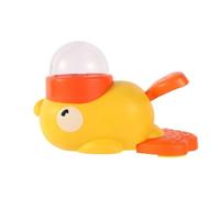 Interactive Dog Food Dispenser Toy, Yellow Duck Design, Treat Puzzle Feeder with Press Switch, Multiple Grain Outlets, 22x14cm, for Dogs