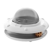 Interactive Dog Puzzle Toy Feeder Automatic Dog Enrichment Tr Eat Dispensing Rechargeable Electronic Ba Ll Track Toy P Ets IQ Training Mental Stimulation (White, A)