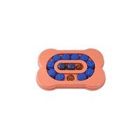 Interactive Dog Puzzle Toy, Pet Treat Dispenser Brain Training Game, Mental Enrichment Activity Sliding Disc Design, Food Dispensing Intelligence Development Educational Gaming Board (Pink)