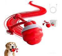 Interactive dog toy ball with motion activation, fun rechargeable smart rolling ball to keep dogs busy, suitable for large, medium and small puppies (red)