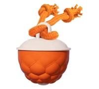 Interactive Dog Toy Ball with Strap, 3-Mode Automatic Rolling Ball for Small & Medium Breeds, Rechargeable Motion Activated Pet Toy with Irregular Movement and Birdsong,Keeps Dogs Active (Orange)