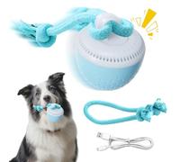 Interactive Dog Toy Moving Ball Strawberries Automatic Self-Moving Chase Buddy Toy with 2 Ropes Chew-Proof Durable Design Bird Sounds for Boredom Relief Perfect for Puppy Small Medium Dogs (Blue)