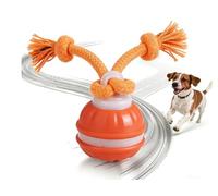 Interactive Dog Toy,Smart Interactive Automatic Active Rolling Ball,Rechargeable Moving Pet Ball with Chew Ropes, Keeps your dog active,engaged,and satisfied,Rechargeable Pet Toy for All Dogs (A)