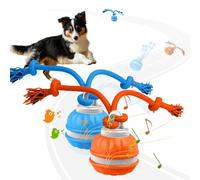 Interactive Dog Toys, 2025 New Squeaky Dog Toys with Motion Activated, USB Rechargeable Chew Toy for Boredom Relief Puppy Teething & Training (Blue+Orange)