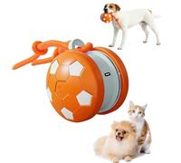 Interactive Dog Toys, 2026 New Automatic Moving Dog Toys, Rechargeable Electric Rolling Ball with Rope, Random Path Electric Automatic Moving and Rolling for Small Medium Large Dogs (Orange,Football)