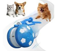 Interactive Dog Toys, 2026 Upgraded Motion-Activated Electric Automatic Rolling Ball with Rope, Random Path Movement, Rechargeable Boredom Relief Toy for Small Medium Large Dogs (Blue)