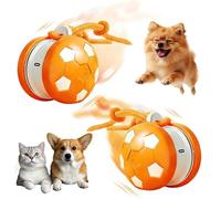 Interactive Dog Toys, 2026 Upgraded Motion-Activated Electric Automatic Rolling Ball with Rope, Random Path Movement, Rechargeable Boredom Relief Toy for Small Medium Large Dogs (Orange*2)