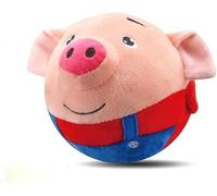 Interactive Dog Toys, Active Moving Pet Plush Toy, 2026 Upgraded Rechargeable Squeaky Dog Ball Toy with Recording Sound, Washable Cartoon Pig Plush Toy for Dogs Puppies (Blue) (Red)