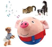 Interactive Dog Toys, Active Moving Pet Plush Toy, Rechargeable Bounce, Dance, Sound Recording, Machine Washable Learning Toy for Dogs Puppies Indoor Outdoor Play Red Pig