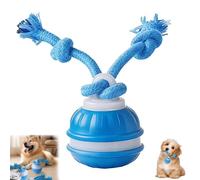 Interactive Dog Toys, Auto Motion Rolling Ball with Tail - Smart Obstacle Avoidance & Bird Chirping Sound, Durable Chew-Resistant Rope Knot for Active Playtime and Teeth Cleaning Puppy Dog Ball Toy