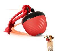Interactive Dog Toys Ball, 2025 Smart Pet Puppy Ball with Ropes, Random Path Electric Automatic Moving and Rolling Dogs Toy, for Small Medium Large Dogs Daily Training (Red)