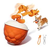 Interactive Dog Toys Ball with Rope, Electric Automatic Moving and Rolling Dogs Toy for Dogs, Motion-Activated Dog Stimulation Toy Ball with 3 Play Modes Bark Sound for Boredom Relief (Orange)