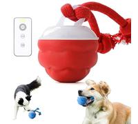 Interactive Dog Toys Ball with Rope for Boredom, Automatic Rolling Moving Bouncing Jumping Balls,Moving Dog Toy with Touch Activated,Dog Toy Rolling Ball For Large,Medium,And Small Puppy Dogs (Red)