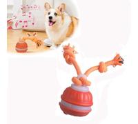 Interactive Dog Toys Dog Balls - Interactive Automatic Moving Dogs Toy with Rope, Touch-Activated Electric Rolling Ball & Bird Chirping Sounds for Small Medium Dogs Toys to Keep Them Busy (orange)