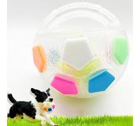 Interactive Dog Toys, Dog Calming Ball With Handle, Tough Dog Toys, Squeaky Football Ball Do-g Toy, Indestructible Dog Ba-ll, Strong Do-g Toys for Small, Medium and Large Canine that Like to Chew