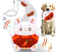 Interactive Dog Toys, Easter Dog Toys with Pop Songs & Recording Mode, Rechargeable Self Moving Ball for Small/Medium/Large Puppy Dogs to Keep Them Busy, Dog Toys for Boredom Exercise (Bunny)
