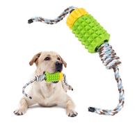Interactive dog toys for boredom - non-toxic gravy bones for dogs with toothbrush and toothpaste, bite-resistant chew toys easy to clean (Green+Yellow+string)