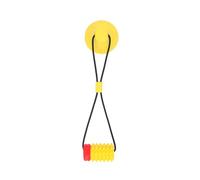 Interactive dog toys for boredom - non-toxic gravy bones for dogs with toothbrush and toothpaste, bite-resistant chew toys easy to clean (Yellow+Red+string+sucker)
