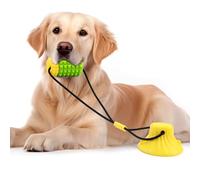 Interactive dog toys for boredom - non-toxic gravy bones for dogs with toothbrush and toothpaste, bite-resistant chew toys easy to clean (Green+Yellow+string+sucker)