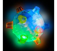 Interactive Dog Toys - LED Interactive Jump Activation Ball | Glow Puzzle Pet Ball for Dogs, Puppies, Cats, Indoor and Outdoor Nutrition Toys, Motion Activated Light Up Play Ball for Active Pets