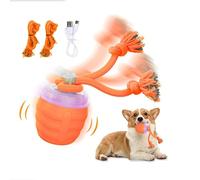 Interactive Dog Toys, Motion Activated Rolling Squeaky Ball for Medium Dogs, Automatic Moving Dogs Toy Wicked Ball for Boredom, USB Rechargeable (Orange)