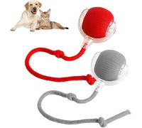 Interactive Dog Toys Rolling Ball - Self Rolling Dog Ball Interactive Cat Toys Automatic Pet Toy Self Moving Dog Toys, 360° Smart Automatic Electric Rolling Balls for Kitten/Puppy (Gray+Red)