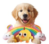 Interactive Dog Toys, Squeaky Dog Toys with Interactive Dog Ball, Durable Chewing Chicken Stuffed Animal Plush Toy, Bouncing Chicken Dog Toy, Active Moving Pet Toy, Dog Toys for Small Medium Large