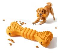 Interactive Dog Treat Dispenser Toys, Bone Chew Toys Puzzle Toys for Boredom & Teeth Cleaning, Durable Dog Enrichment Toy Slow Feeder with Tough Natural Rubber for Medium Large Breeds (L)
