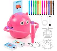 Interactive Drawing Robot - Rechargeable Educational Painting Device, Smart Sketching Machine Kit | Home School Study Playroom Kindergarten Boys Girls Artistic Development Imagination Creative Fun