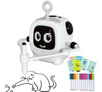 Interactive Drawing Robot Toy - Rechargeable Machine With Pattern Cards And Colour Markers, Educational Art Learning Device For Children, Enhances Creativity And Motor Skills Ages 3-8 | School