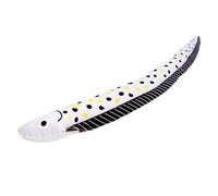 Interactive EEL Toy - Durable Chewable Cat Entertainer With Crinkle Sound for Indoor Cats to Ensuring During Alone at Home Pet Toy (White, 43cmX6cm)
