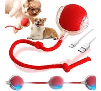 Interactive Electric Automatic Cat Toys Dog Ball, NEW Active Rolling Ball For Dogs, Rechargeable Irregular Moving Toys, Smart Interactive Dog Toys, Rechargeable Electric Pet Toy (Red)