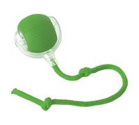 Interactive Electric Automatic Rolling Moving USB Rechargeable Self Activated Play Stimulation Toy Smart Chase Teaser Ball with Speedy Tail Rope for Bored Adult Indoor Cats and Dogs-Green