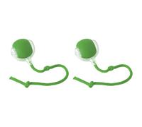 Interactive Electric Automatic Rolling Moving USB Rechargeable Self Activated Play Stimulation Toy Smart Chase Teaser Ball with Speedy Tail Rope for Bored Adult Indoor Cats and Dogs-2PCS Green