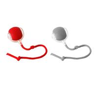 Interactive Electric Automatic Rolling Moving USB Rechargeable Self Activated Play Stimulation Toy Smart Chase Teaser Ball with Speedy Tail Rope for Bored Adult Indoor Cats and Dogs-Red+Light Grey