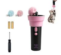 Interactive Electric Cat Toy Wand for Bored Indoor Cats, Handheld Cats String Launcher for Exercise & Enrichment, Whisper Quiet Kitten Toys for Multi-Cat Households, (Black)