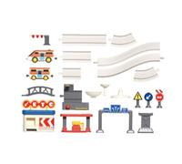 Interactive Electric Railway with Road Switching Feature Safe ABS Learning Toy for Preschoolers 3+ Slot Car Race Track Playset for Kids