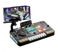 Interactive Electronic DJ Mixer Toy for Kids with Microphone and Realistic Sound Effects,USB Rechargeable Piano Keyboard,Educational Musical Instrument for Beginners