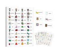 Interactive English Vocabulary Sticker Educational Adhesive Word Labels Language Teaching Aid for Kid Early Learning Language Teaching Aid